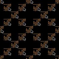 Mouse Cursor on Candlestick Chart seamless pattern in thin line style vector