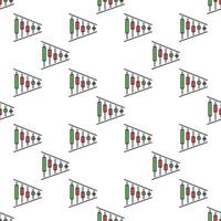 Crypto Triangle Pattern Red and Green Candlesticks colored seamless pattern vector