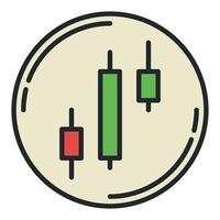 Candlestick Chart Pattern in Circle colored icon or sign vector