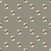 Candlestick Chart in Target Aim colored seamless pattern vector
