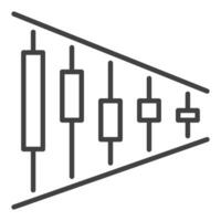 Crypto Triangle Pattern Candlestick Chart outline icon or design element vector