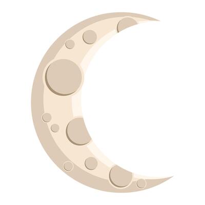 Flat Moon Illustration