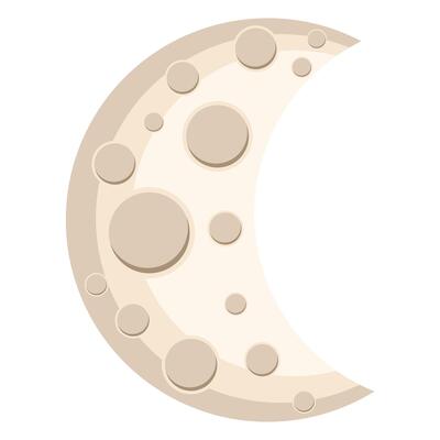 Flat Moon Illustration