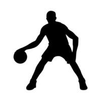 Illustration of basketball player silhouette. basketball player icon vector