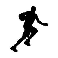 Illustration of basketball player silhouette. basketball player icon vector