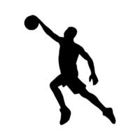 Illustration of basketball player silhouette. basketball player icon vector