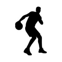 Illustration of basketball player silhouette. basketball player icon vector