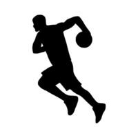 Illustration of basketball player silhouette. basketball player icon vector