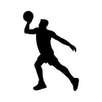 Illustration of basketball player silhouette. basketball player icon vector