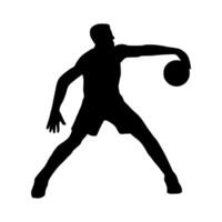 Illustration of basketball player silhouette. basketball player icon vector