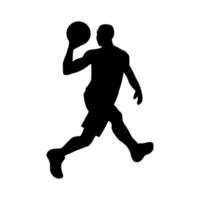 Illustration of basketball player silhouette. basketball player icon vector