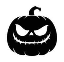 Spooky halloween pumpkin with smile expression. Jack o lantern. Cartoon character silhouette illustration vector