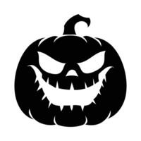 Halloween pumpkin with spooky face. Jack o lantern. Cartoon character silhouette illustration vector