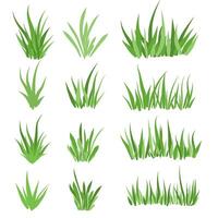 set of grass cartoon element vector