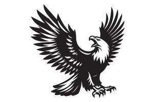 Eagle silhouette art illustration with white background vector