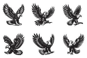 Eagle silhouette art illustration with white background vector