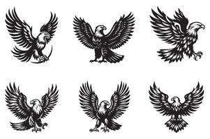 Eagle silhouette art illustration with white background vector