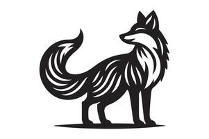 fox silhouette style illustration art isolated on transparent background vector