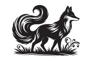 fox silhouette style illustration art isolated on transparent background vector