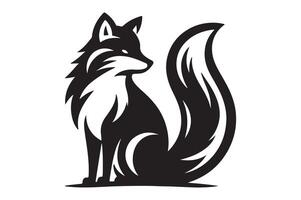 fox silhouette style illustration art isolated on transparent background vector