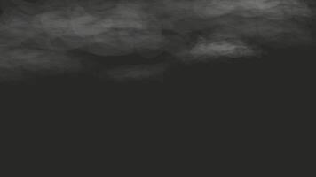 Smoke Vapor cloud overlay effect Realistic . White fog on dark background. Smoke from fire or cloud. Natural atmospheric phenomenon. vector