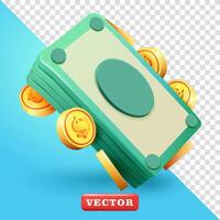 Money, 3d. Suitable for financial, business and design elements vector
