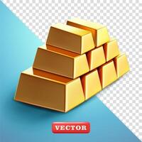 Stack of Gold Bars, 3d. Suitable for financial, business and element designs vector