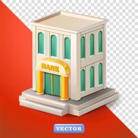 Bank building, 3d. Suitable for finance, business and design elements vector