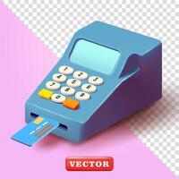 Credit Card Processing Machines, 3d. Suitable for finance and business vector