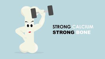Strong healthy bone character concept vector