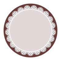 Simple Classic Dark Brown Circle Shape with Decorative Round Patterns Design vector