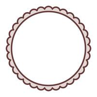 Simple Dark Brown Circular Blank Background With Scallop Frame Border Ornament vector