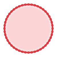 Simple Decorative Red Lace Circle Blank Plain Sticker Label Background Design vector