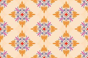 Elegance damask seamless pattern on yellow background vector