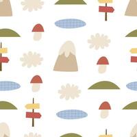 Seamless pattern with camping elements. vector