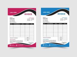 Creative Minimal Corporate Business Invoice design template. Business stationery design payment agreement design template. Set to print with illustration. vector