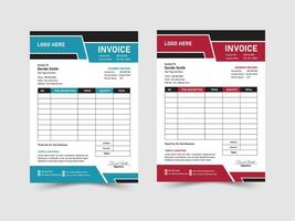 Creative Minimal Corporate Business Invoice design template. Business stationery design payment agreement design template. Set to print with illustration. vector