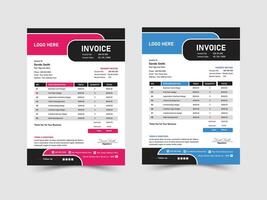 Creative Minimal Corporate Business Invoice design template. Business stationery design payment agreement design template. Set to print with illustration. vector