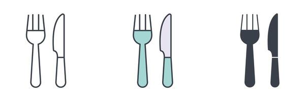 Fork and Knife icon theme symbol illustration isolated on white background vector
