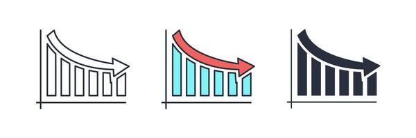 Bar Chart Icon theme symbol illustration isolated on white background vector
