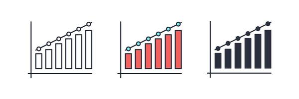 Bar Chart Icon theme symbol illustration isolated on white background vector