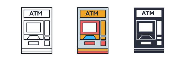 ATM Machine Icon theme symbol illustration isolated on white background vector