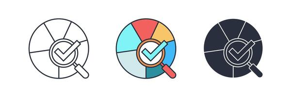 pie chart Icon theme symbol illustration isolated on white background vector