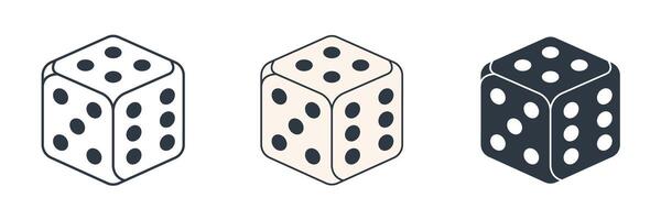Dice cube icon theme symbol illustration isolated on white background vector