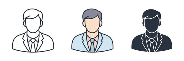 Avatar Data Analyst Icon theme symbol illustration isolated on white background vector