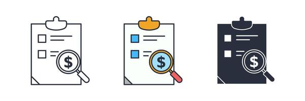 audit document Icon theme symbol illustration isolated on white background vector