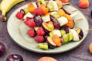 Fresh fruit skewers photo