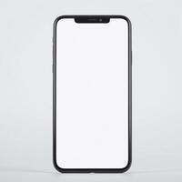 Smartphone mockup template with blank screen and isolated white background photo