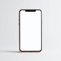 Smartphone mockup template with blank screen and isolated white background photo
