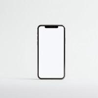 Smartphone mockup template with blank screen and isolated white background photo